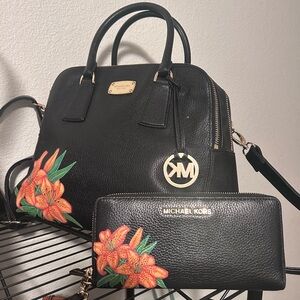 One of a Kind- Handpainted by @customluxe Michael Kors Purse & Wallet Set